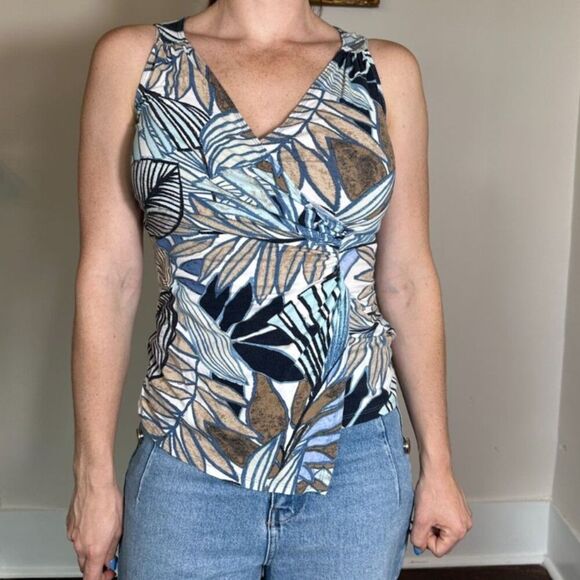 Vintage Cache Tropical Print Top Size Medium - Picture 2 of 6